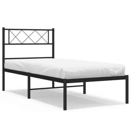 Bedframe Metaal 90x200 Zwart | Retour Deal | Compact & Ro..., Huis en Inrichting, Slaapkamer | Bedden, 90 cm, 200 cm, Zwart, Nieuw