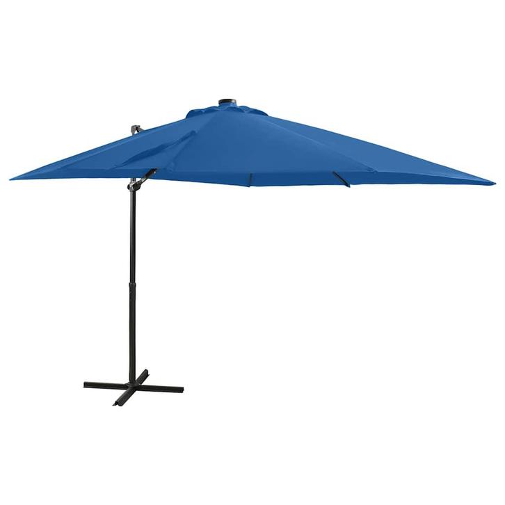 vidaXL Zweefparasol met paal en LED-verlichting 250 cm, Jardin & Terrasse, Parasols, Envoi