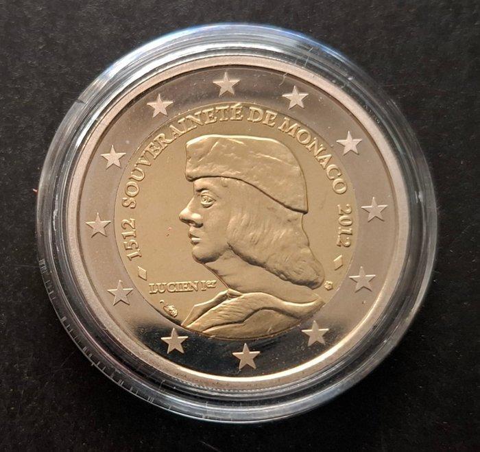 Monaco. 2 Euro 2012 Lucien Ier Proof (Sans fourreau blanc), Postzegels en Munten, Munten | Europa | Euromunten