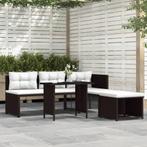 vidaXL 4-delige Loungeset poly rattan bruin, Verzenden, Nieuw, Loungeset