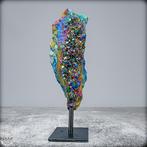 Zeer Zeldzame Regenboog Aura Amethist - Kwarts op stand-