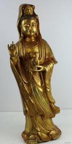 Groot beeld Quan Yin - Verguld brons - China
