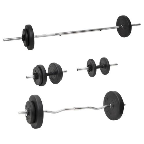 vidaXL Halterset met gewichten 60 kg, Sport en Fitness, Fitnessmaterialen, Nieuw, Verzenden