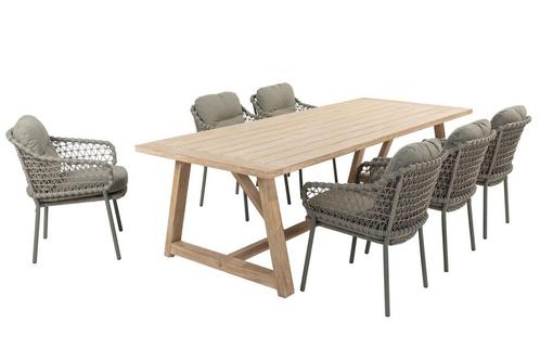 4 Seasons Outdoor Jura dining set olijfgroen met Noah tafel, Jardin & Terrasse, Ensembles de jardin