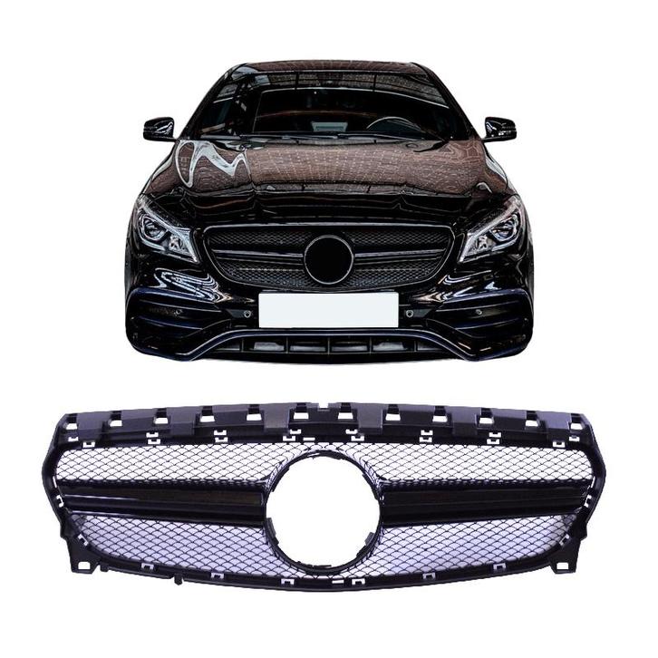Grill voor mercedes c117 cla-klasse facelift zwart, Auto-onderdelen, Carrosserie