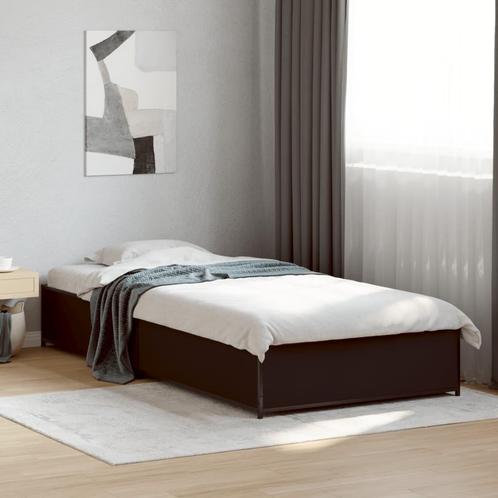 vidaXL Bedframe bewerkt hout en metaal zwart 90x200 cm, Huis en Inrichting, Slaapkamer | Bedden, Nieuw, Verzenden