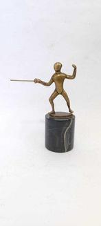 sculptuur, SCHERMIDORE - 18.5 cm - Messing, Marmer