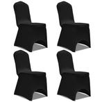 vidaXL Housse de chaise extensible 4 pcs Noir, Verzenden, Neuf