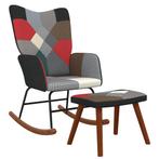 vidaXL Schommelstoel met voetenbank patchwork stof, Huis en Inrichting, Stoelen, Verzenden, Nieuw