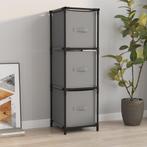 vidaXL Opbergkast met 3 stoffen lades 34x34x101 cm staal, Huis en Inrichting, Kasten | Overige, Verzenden, Nieuw