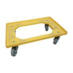 Kunststof dolly geel 610x410x170 mm rubberen zwenkwielen, Ophalen of Verzenden
