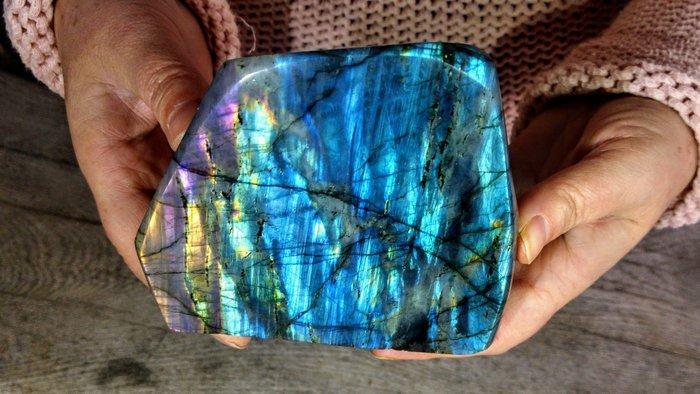 labradoriet Zeldzaam turquoise + goud - roze kleuren, Collections, Minéraux & Fossiles