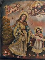Cuzco School - Cuzco Peru School The Holy Family - 40 x 30, Antiek en Kunst