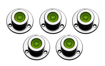 Set van 5 ronde waterpasjes (met metalen houder), Verzenden