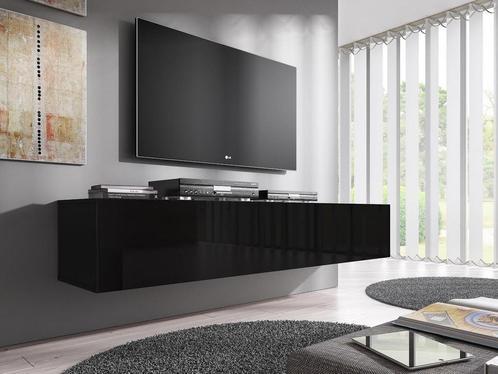 TV-Meubel - Zwevend - Hoogglans zwart - 160x30x40 cm, Maison & Meubles, Armoires | Mobilier de télévision, Envoi