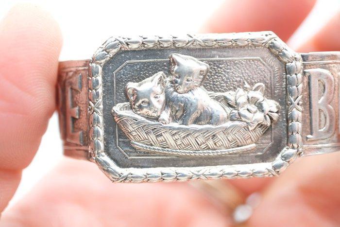 Servetring - .833 zilver - kittens, Antiek en Kunst, Antiek | Zilver en Goud