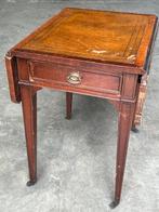 Bijzettafel - Hout, Leder, Messing, Metaal - Tafel met