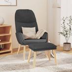 vidaXL Relaxstoel met voetenbank stof donkergrijs, Huis en Inrichting, Fauteuils, Verzenden, Nieuw