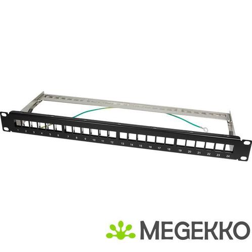 LogiLink NK4042 keystone patch paneel 19   24 modules zwart, Computers en Software, Netwerk switches, Nieuw, Verzenden