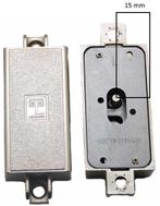 Spanjoletslot 15 mm links Vernikkeld, Klink of Kruk