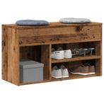 vidaXL Schoenenbank 80x30x45 cm bewerkt hout oud houtkleurig, Huis en Inrichting, Verzenden, Nieuw