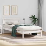 vidaXL Bedframe met hoofdeinde Wit 100 x 200 cm Massief, Huis en Inrichting, Verzenden, Nieuw