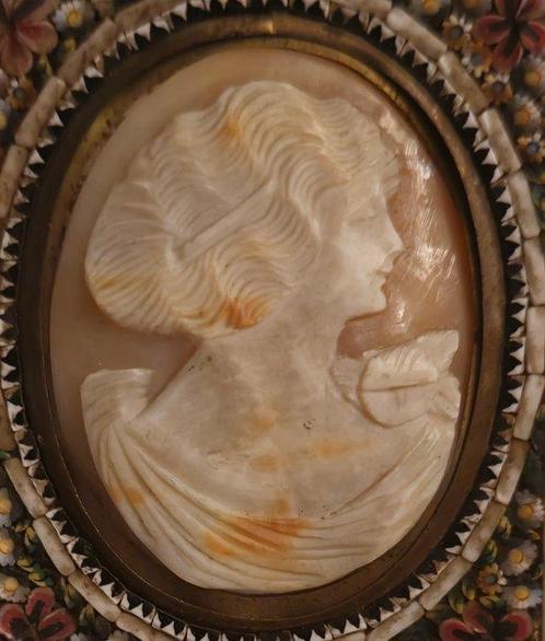 Sans Prix de Réserve - Camée Bronze, Camée coquillage Objet, Handtassen en Accessoires, Antieke sieraden