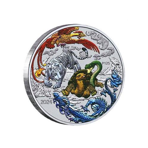 Australië. 1 Dollar 2024 Four Guardians Drache, 1 Oz (.999), Postzegels en Munten, Munten | Europa | Niet-Euromunten