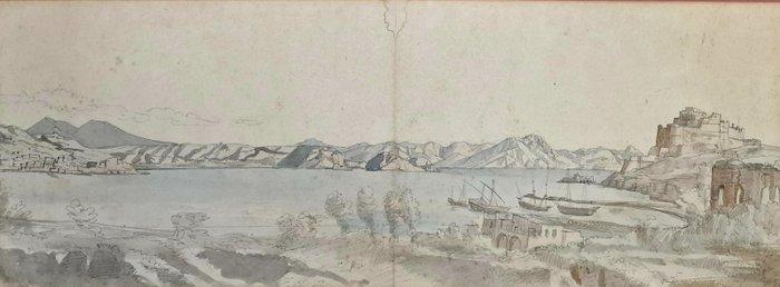 Europese school (XIX) - Veduta nei pressi di Napoli, Antiek en Kunst, Kunst | Schilderijen | Klassiek