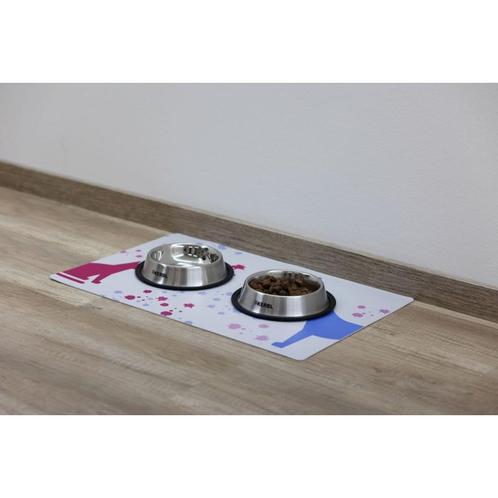 Tapis de protection pour gamelle, pink/bleu/blanc, 55 x 35, Dieren en Toebehoren, Honden-accessoires