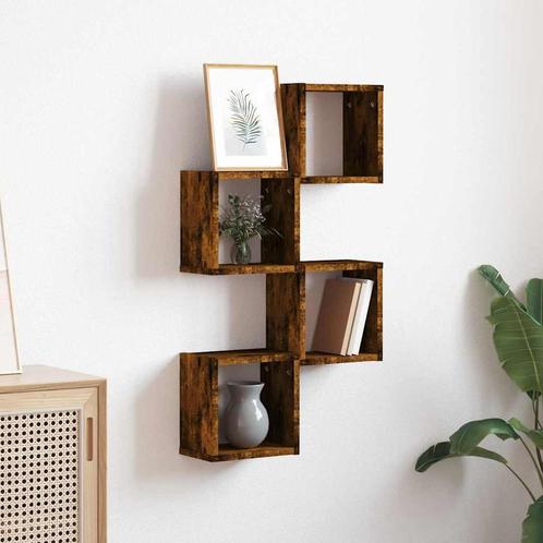vidaXL Zwevende planken 4 pcs Bruin 26 x 15 x 26 cm Bewerkt, Huis en Inrichting, Kasten | Wandmeubels, Nieuw, Verzenden