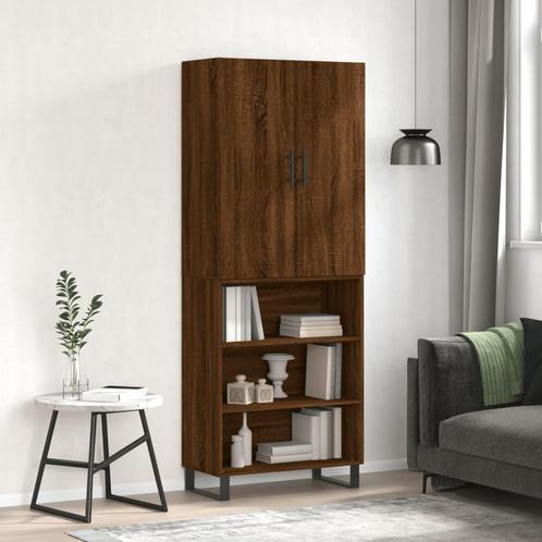 vidaXL Buffet haut Chêne marron 69,5x34x180 cm Bois, Maison & Meubles, Armoires | Dressoirs, Neuf, Envoi