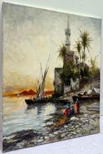 Mikhail Kraiev (1957) - Au Bord du Nil - Orientaliste, Antiek en Kunst