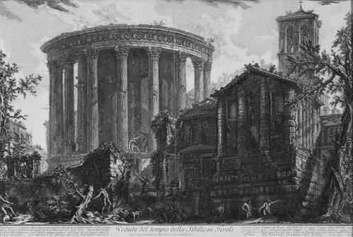 Giovanni Battista Piranesi (1720-1778) - Veduta del Tempio, Antiek en Kunst, Antiek | Overige Antiek
