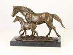 Figurine - Paard en veulen - Bronze, Antiek en Kunst