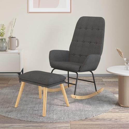 vidaXL Schommelstoel met voetenbank stof donkergrijs, Huis en Inrichting, Stoelen, Nieuw, Verzenden