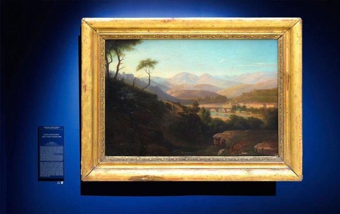 Pittore del Grand-Tour (XIX) - Paesaggio meridionale con un, Antiek en Kunst, Kunst | Schilderijen | Klassiek