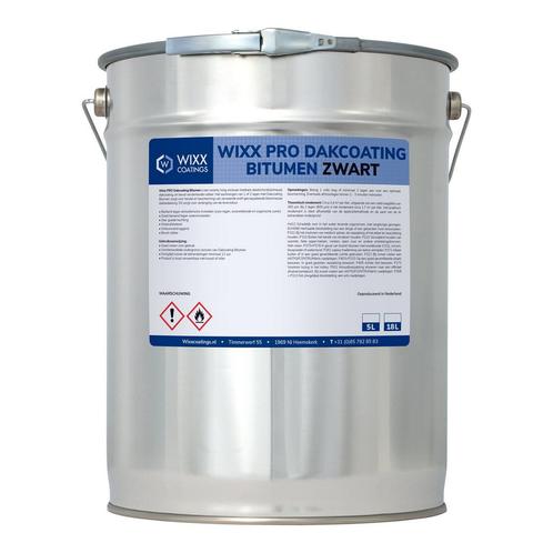 Wixx PRO Dakcoating Bitumen Zwart Zwart 5L, Doe-het-zelf en Bouw, Verf, Beits en Lak, Zwart, Nieuw, Verzenden