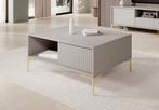 Meubella Salontafel 97cm beige met 2 lades rechthoekig, Huis en Inrichting, Tafels | Salontafels, Verzenden, Nieuw, 50 tot 100 cm