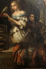 AfterCaspar Netscher, Naar - Woman with a Parrot at a Window