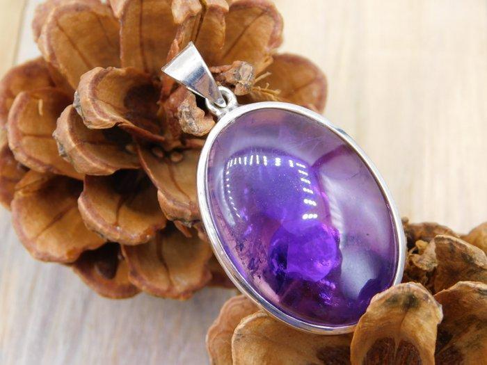 Sieraad van 925 zilver met topkwaliteit amethist, uniek, Verzamelen, Mineralen en Fossielen
