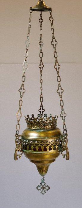 Lampe de sanctuaire - Orné daigles. - Laiton, Antiek en Kunst, Antiek | Boeken en Manuscripten