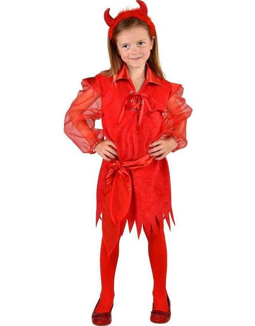 Rood duivels jurkje voor meisjes, Hobby en Vrije tijd, Feestartikelen, Ophalen of Verzenden