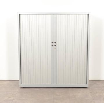 Gispen roldeurkast, aluminium, 130 x 120 cm, incl. 2 legb...