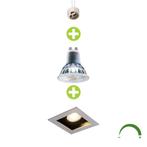 LED 5.5W Inbouwspot dimbaar wit met zwart vierkant Netstroom, Huis en Inrichting, Lampen | Spots, Nieuw, Plafondspot of Wandspot