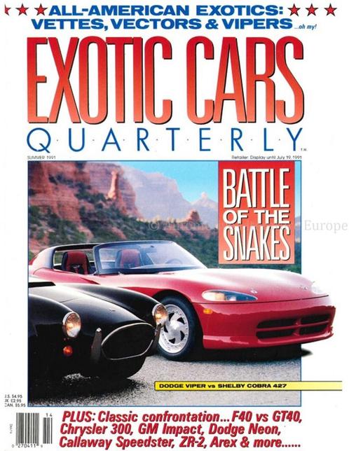 1990 ROAD AND TRACK EXOTIC CARS QUARTERLY VOL.1, NR.1,, Livres, Autos | Brochures & Magazines