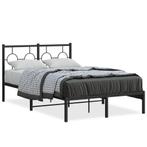 vidaXL Cadre de lit métal avec tête de lit noir 120x200, Maison & Meubles, Chambre à coucher | Lits, Neuf, Verzenden