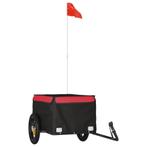 Stevige Fietstrailer 30kg | Zwart/Rood | OP = OP 40%, Verzenden, Bagagekar, Nieuw, 20 tot 40 kg