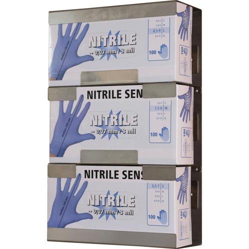 Triple supp. mural pour gants en acier inox, avec ressort -, Dieren en Toebehoren, Stalling en Weidegang