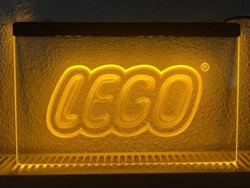 LEGO neon bord lamp LED verlichting reclame lichtbak *geel* disponible aux enchères